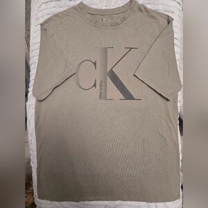 Calvin Klein Men's Olive Green Large Logo Tee Like New